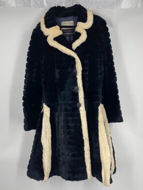 Vintage 60s Connaught Furs Catherine Guilbert Long Jacket Coat Navy Old Money